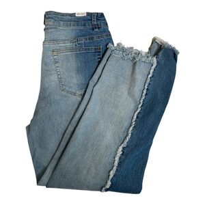 Almost Famous Two Tone Exposed Seam Dad Jeans Size 9 Junior